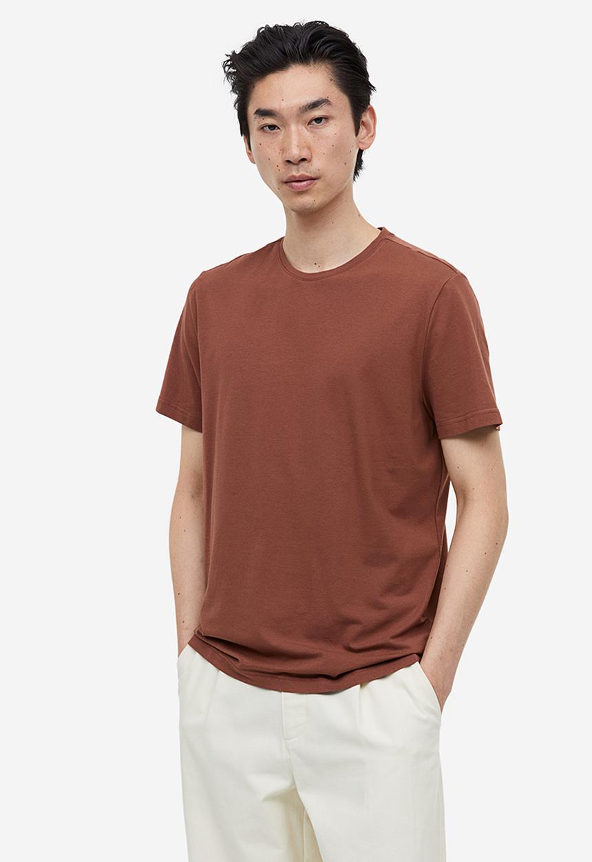 H&M - Slim fit t-shirt - brown