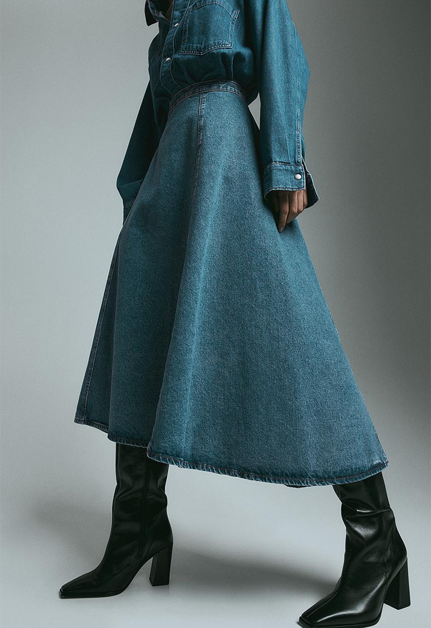 H&M - Circular skirt - blue