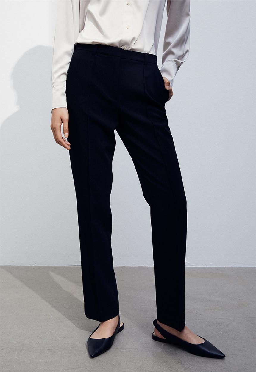 H&M - Crease-leg trousers - black