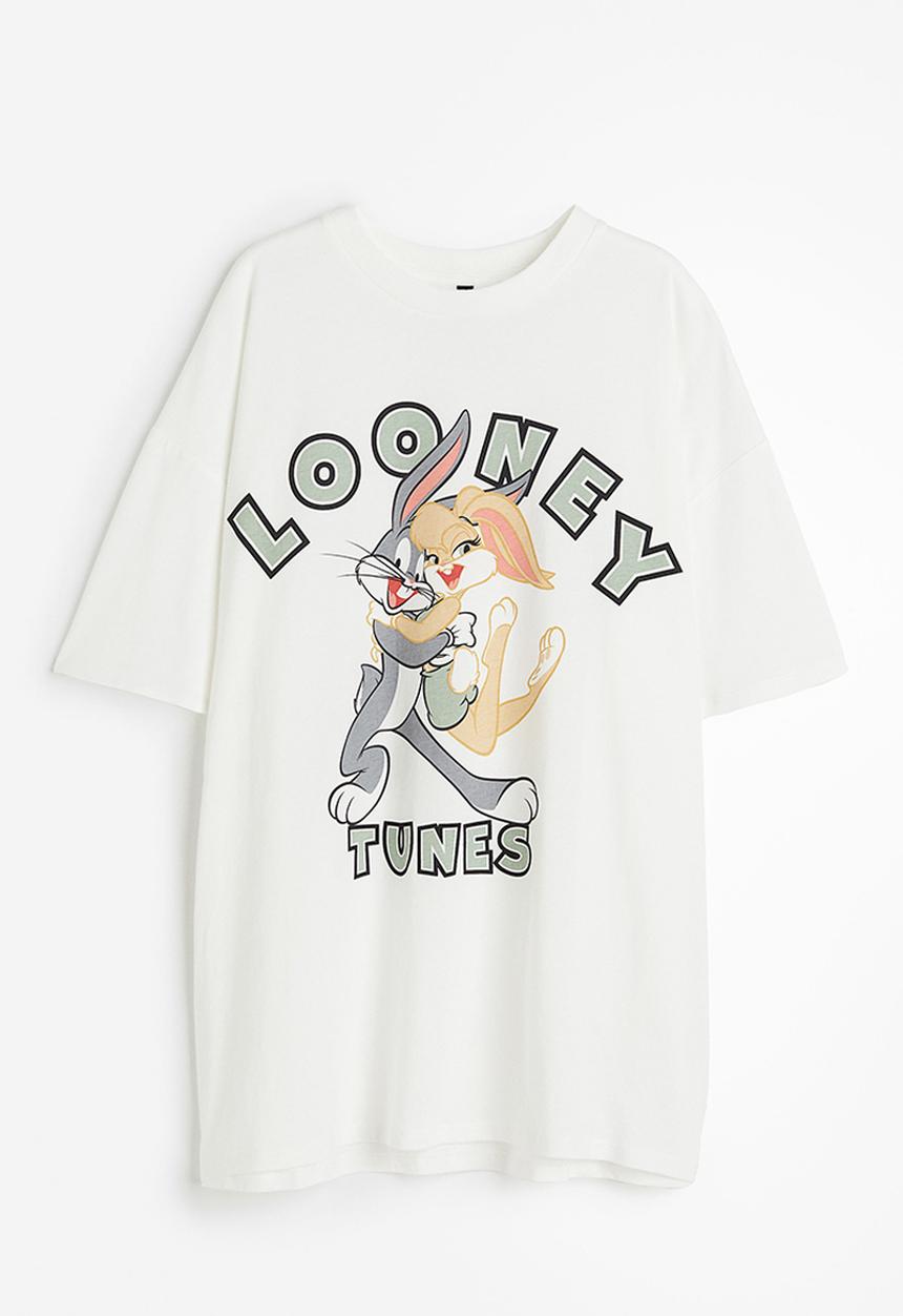 H&M - Oversized printed T-shirt - white