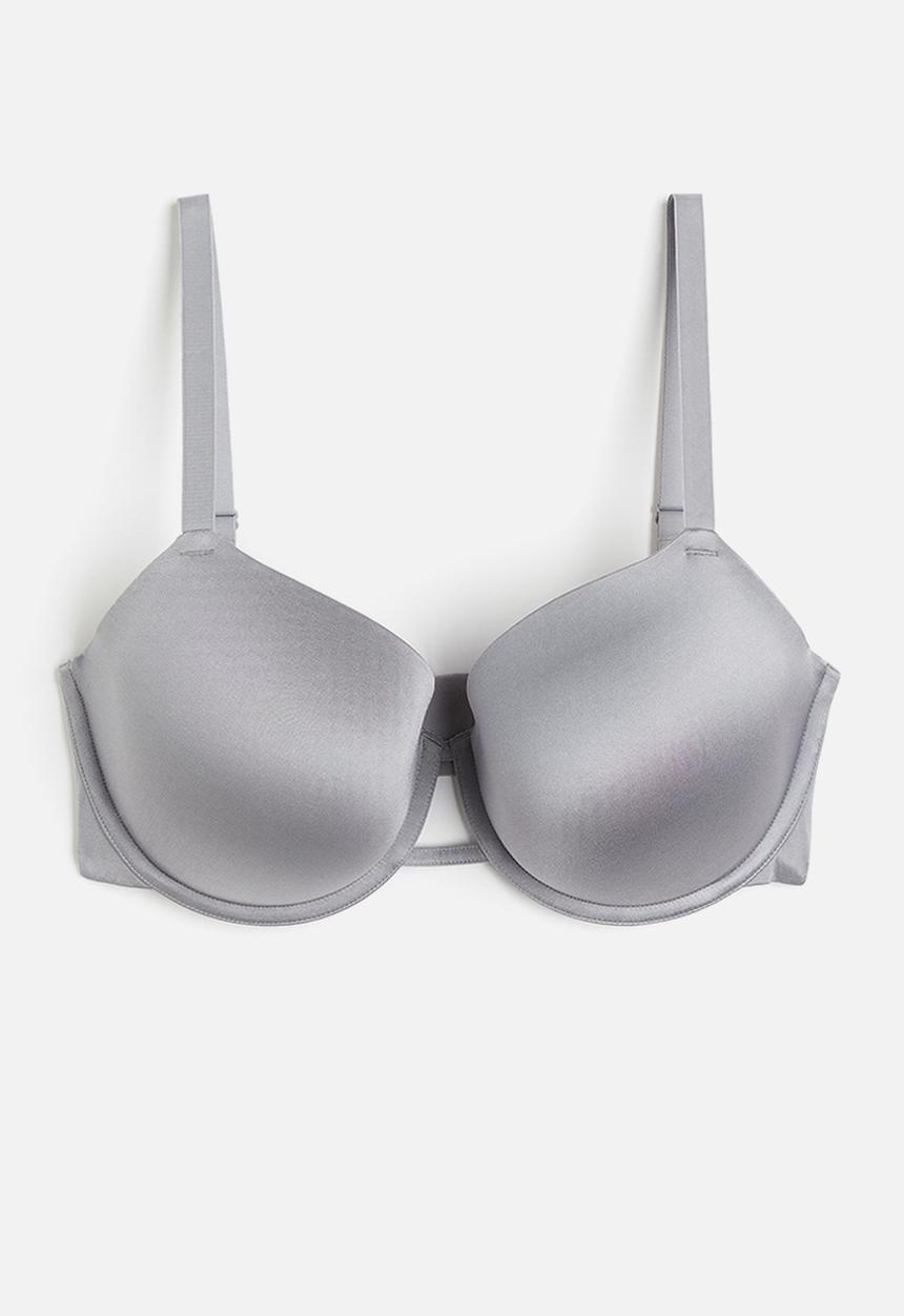 H&M - Microfibre padded underwired bra - grey