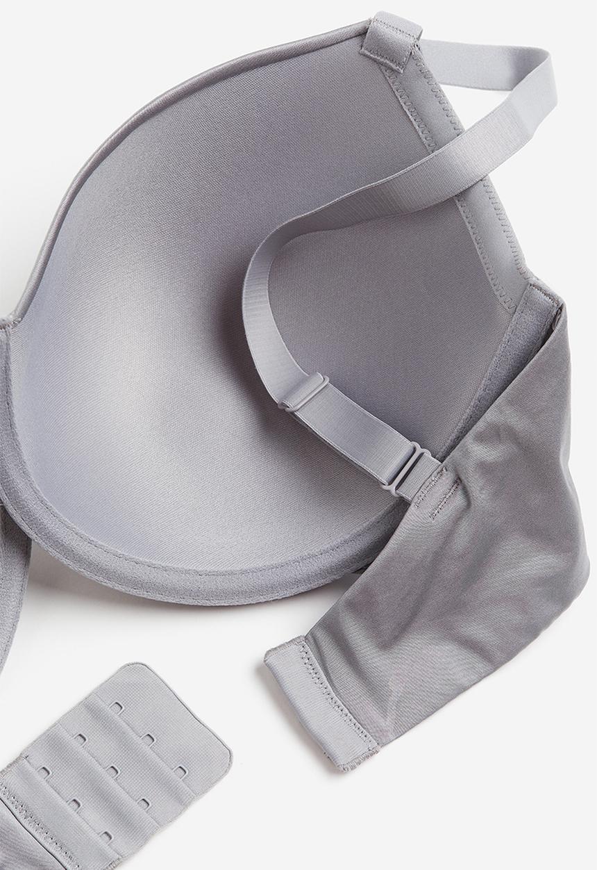 H&M - Microfibre padded underwired bra - grey