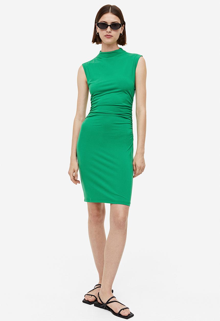 H&M - Draped bodycon dress - green