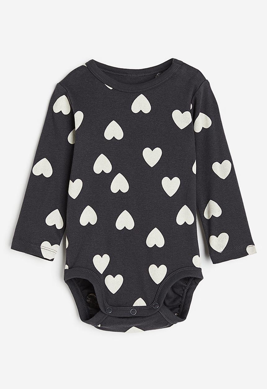 H&M - Long-sleeved bodysuit - grey multi
