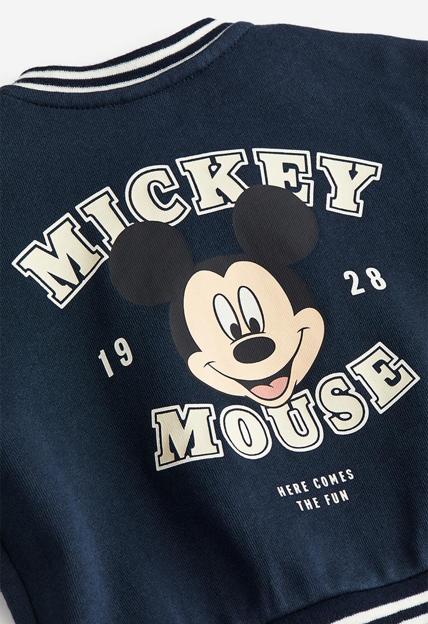 H&M - Printed baseball jacket - dark blue/mickey mouse