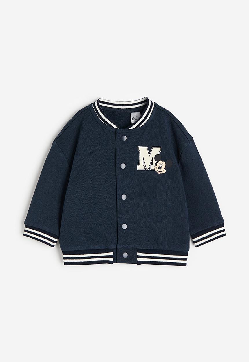 H&M - Printed baseball jacket - dark blue/mickey mouse