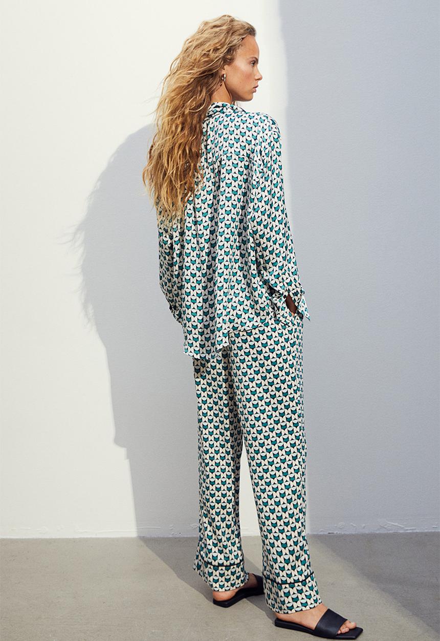 H&M - Satin shirt - green