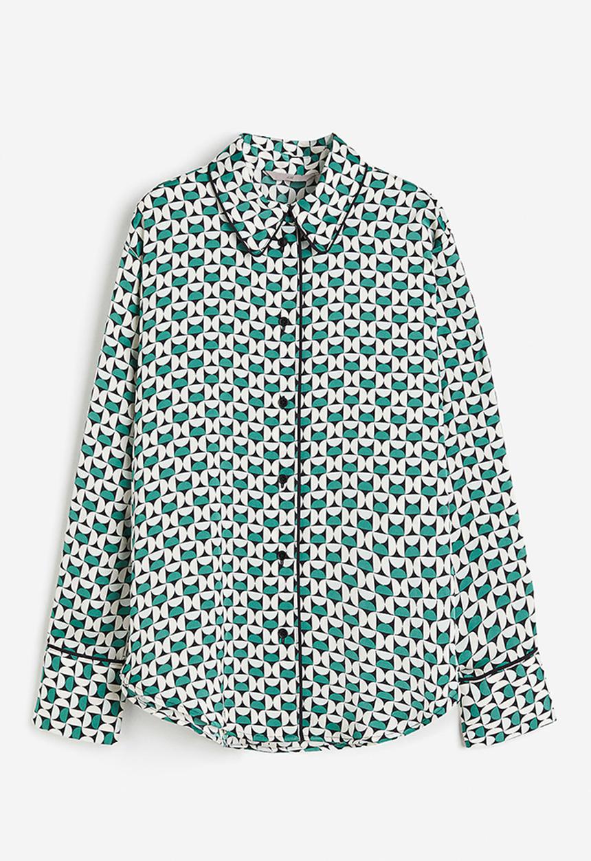 H&M - Satin shirt - green