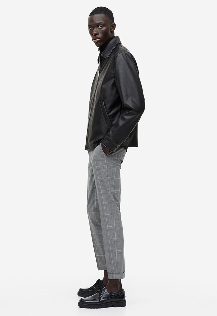H&M - Imitation leather jacket - black