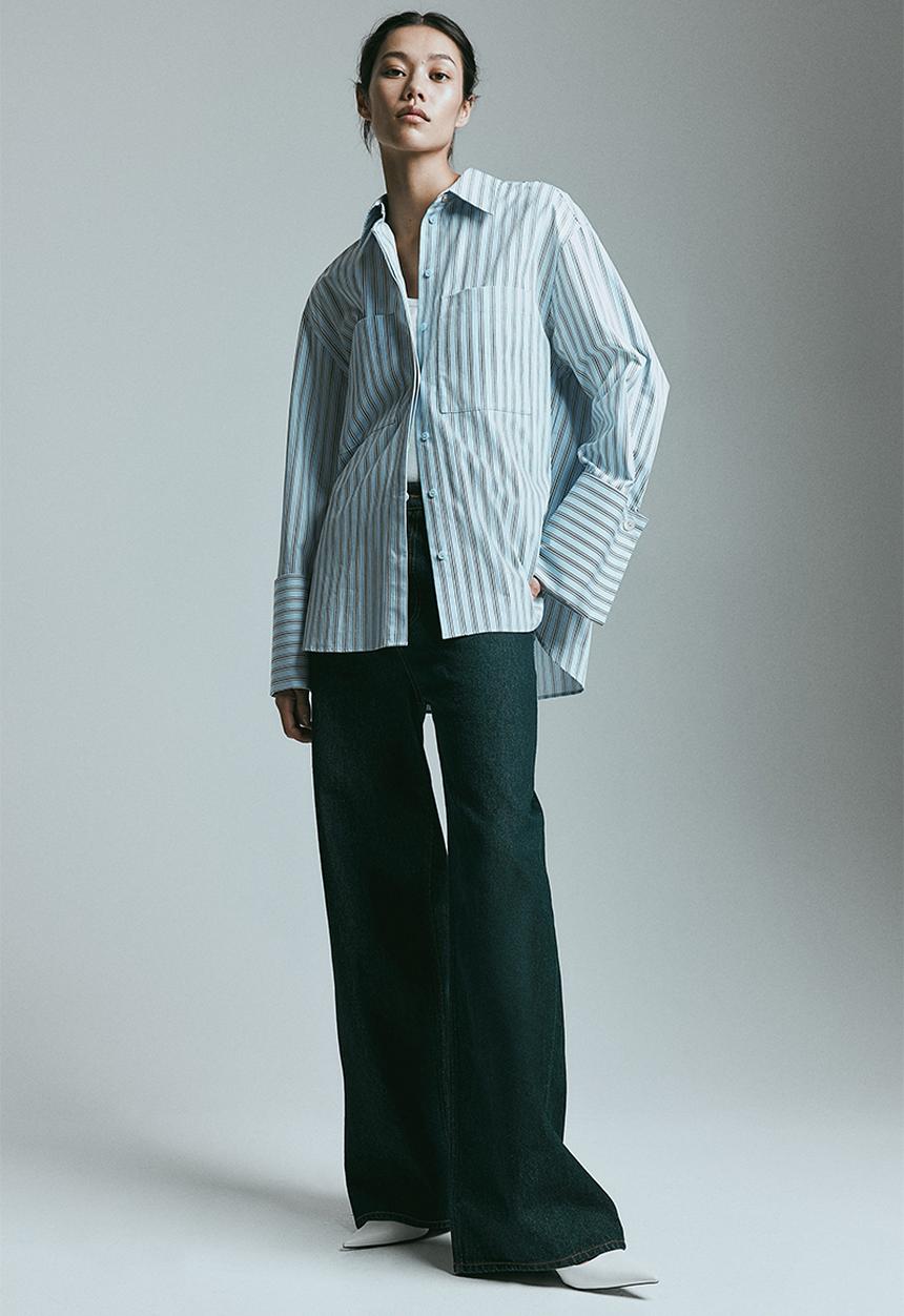 H&M - Oversized cotton shirt - blue
