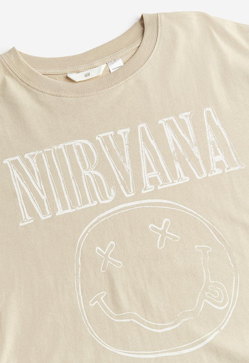 H&M - Oversized printed t-shirt - beige