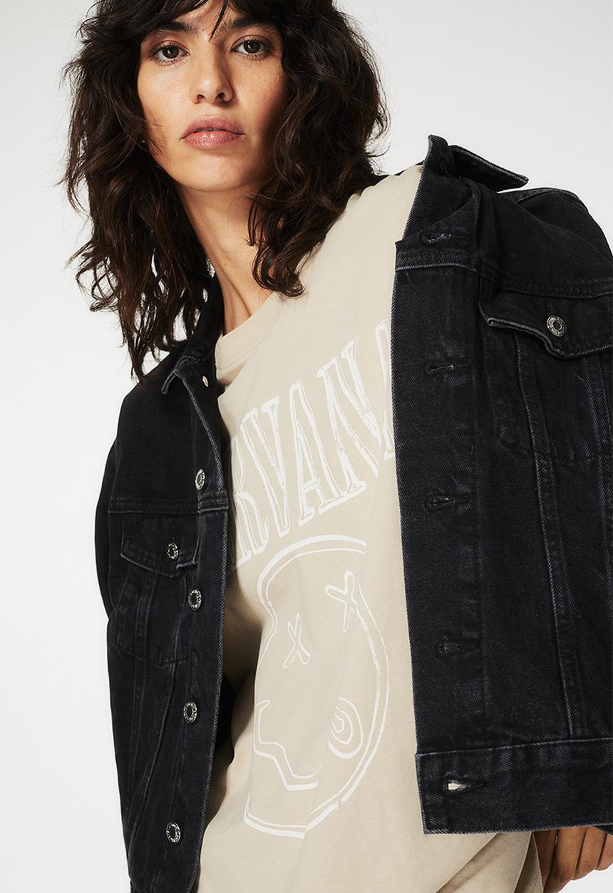 H&M - Oversized printed t-shirt - beige