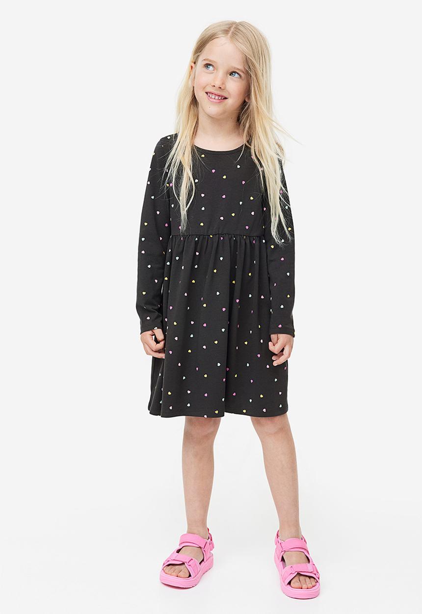 H&M - Patterned cotton dress - grey, multi