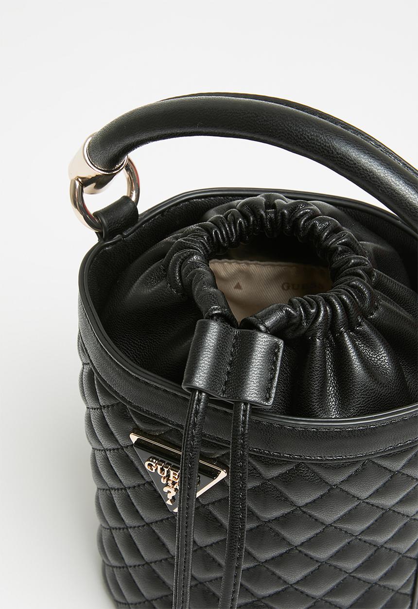 GUESS - Rianee quilt drawstring bucket - black