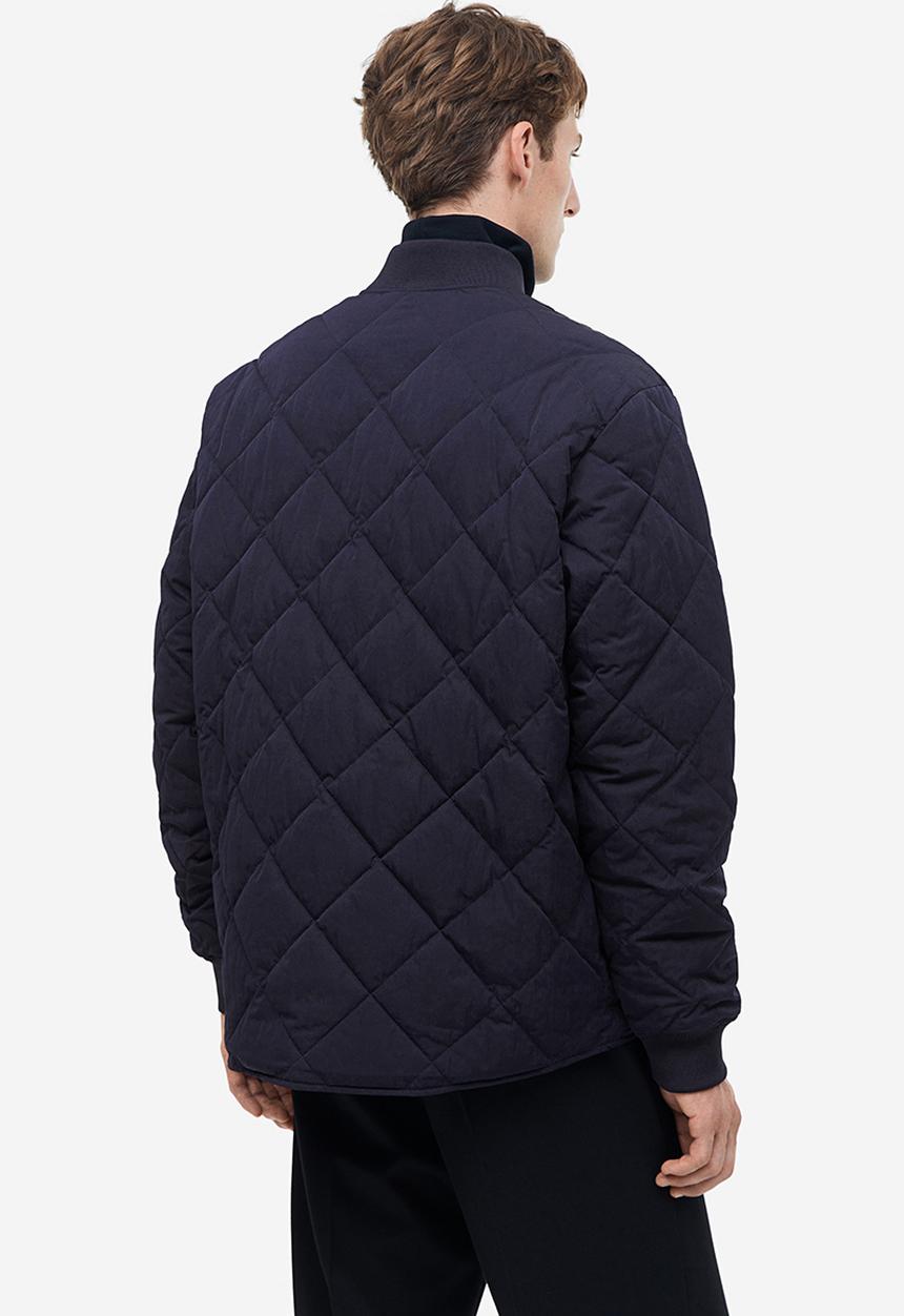 H&M - Quilted bomber jacket - navy blue