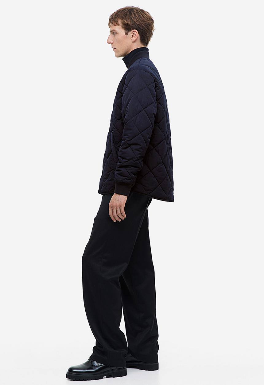 H&M - Quilted bomber jacket - navy blue