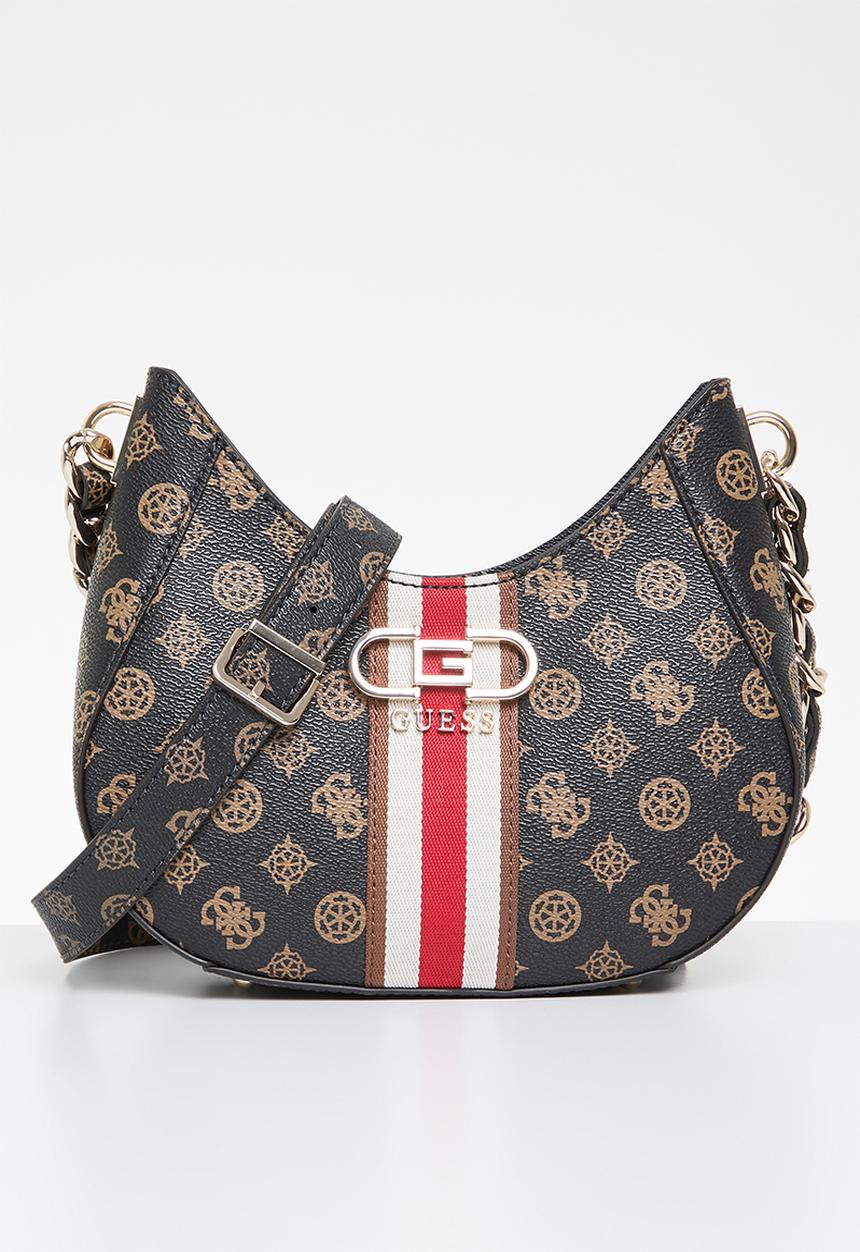 GUESS - Nelka top zip crossbody - mocha logo
