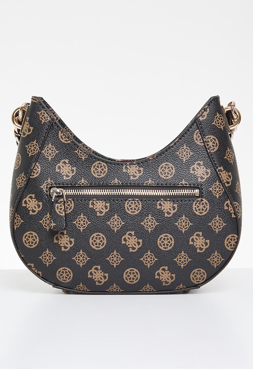 GUESS - Nelka top zip crossbody - mocha logo