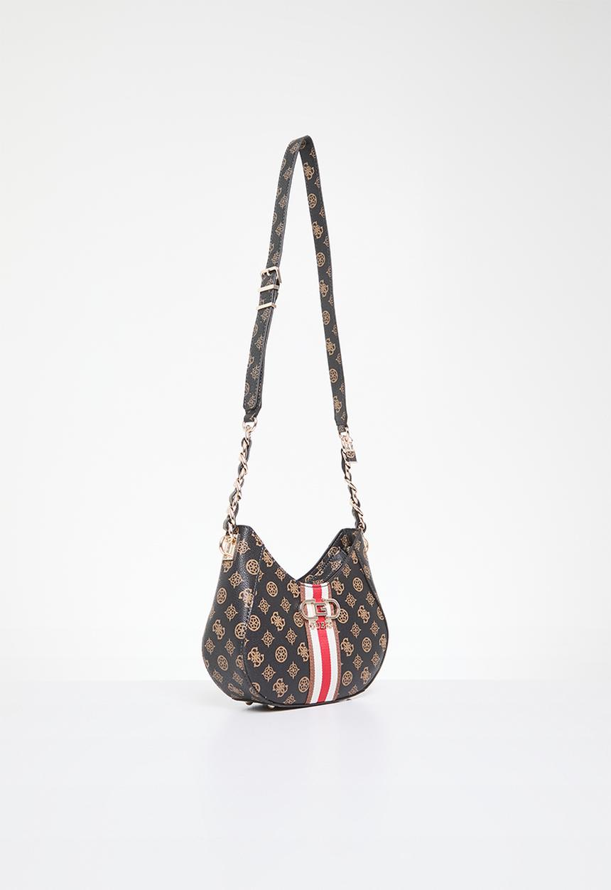 GUESS - Nelka top zip crossbody - mocha logo