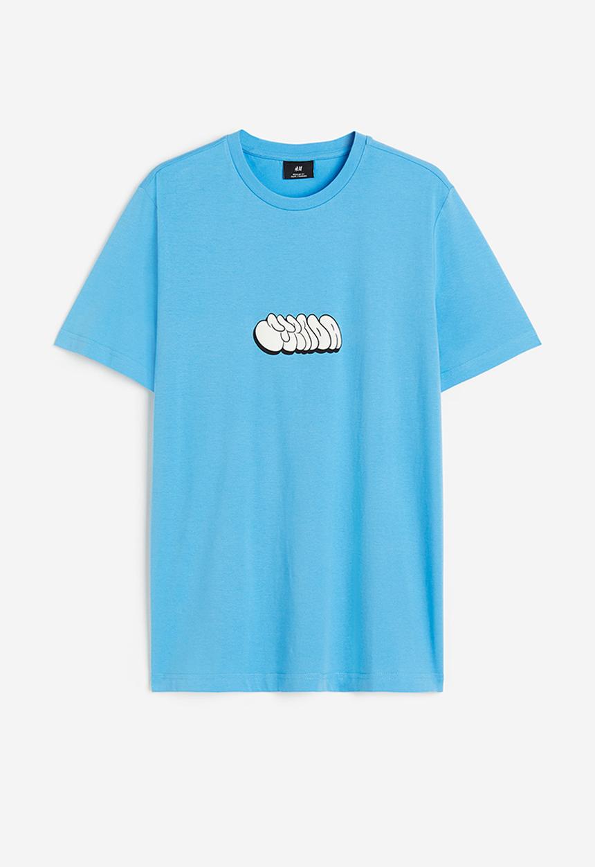H&M - Regular fit printed T-shirt - blue