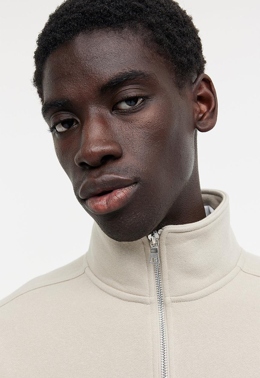 H&M - Oversized fit half-zip sweatshirt - beige
