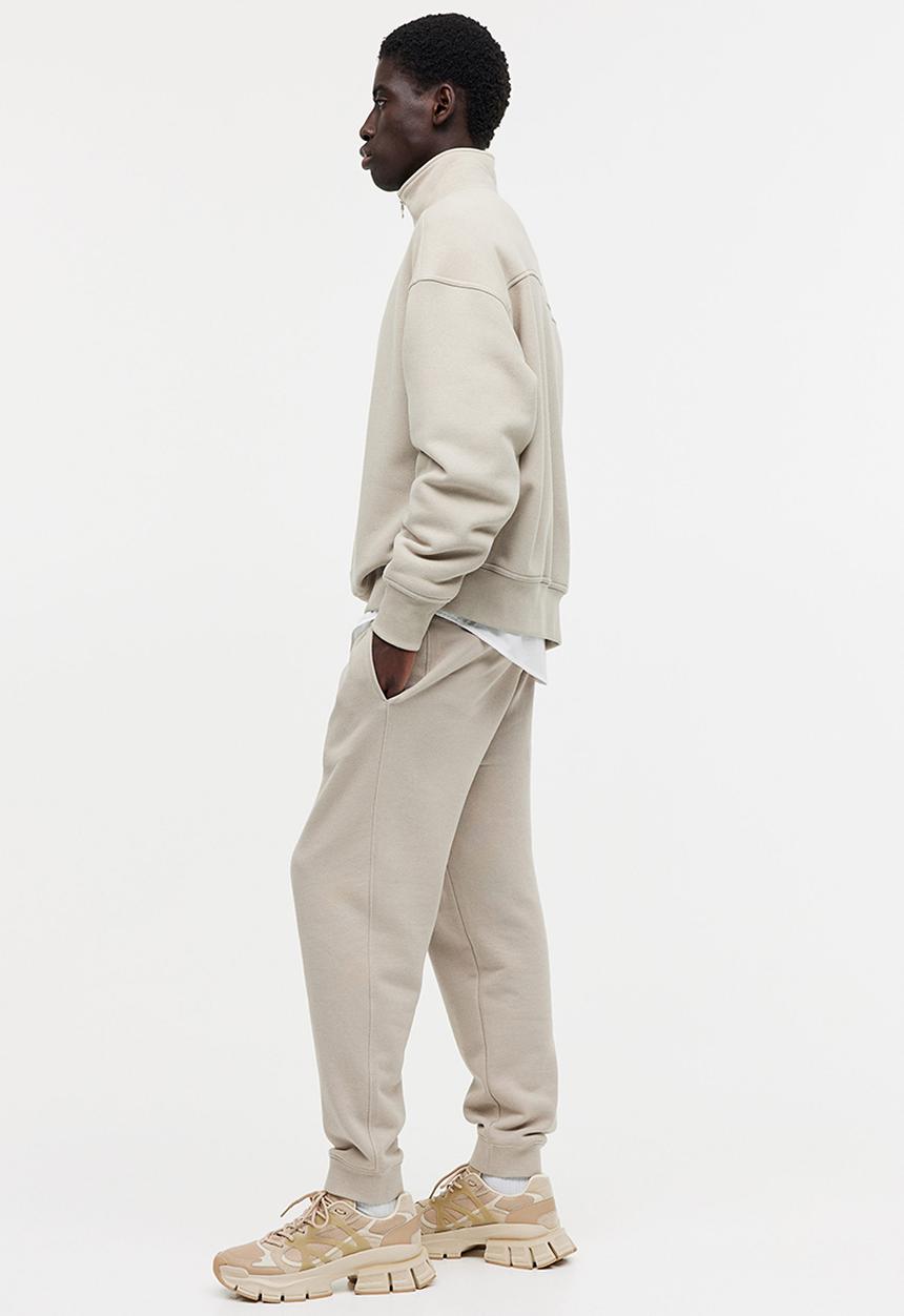 H&M - Oversized fit half-zip sweatshirt - beige