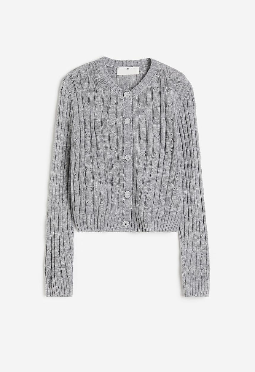 H&M - Cable-knit cardigan - grey