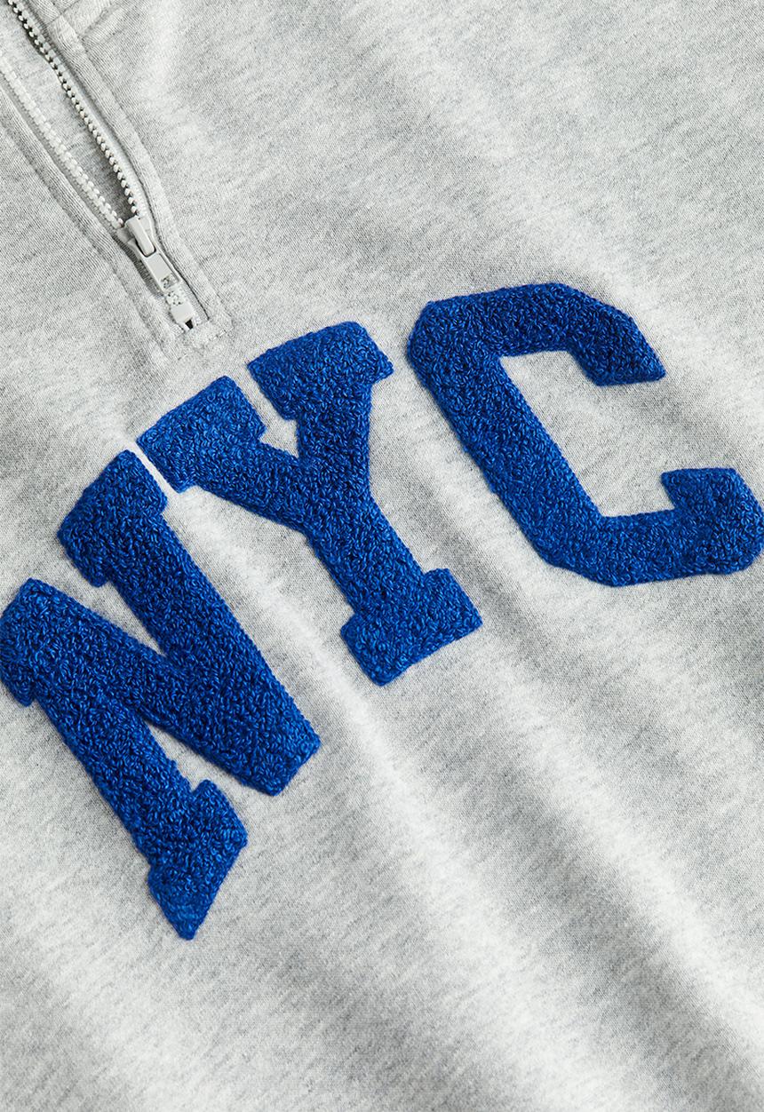 H&M - Zip-top sweatshirt - light grey marl/nyc