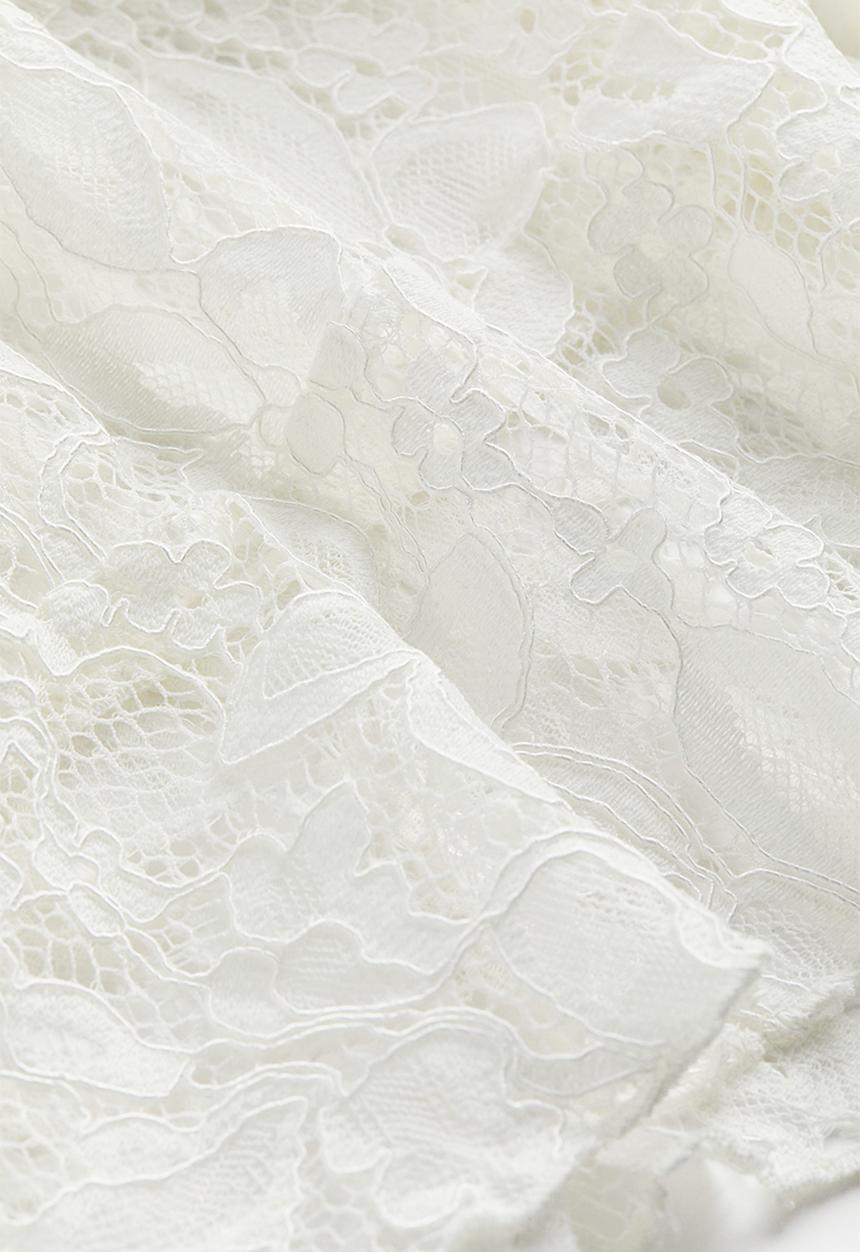 H&M - Lace peplum blouse - white