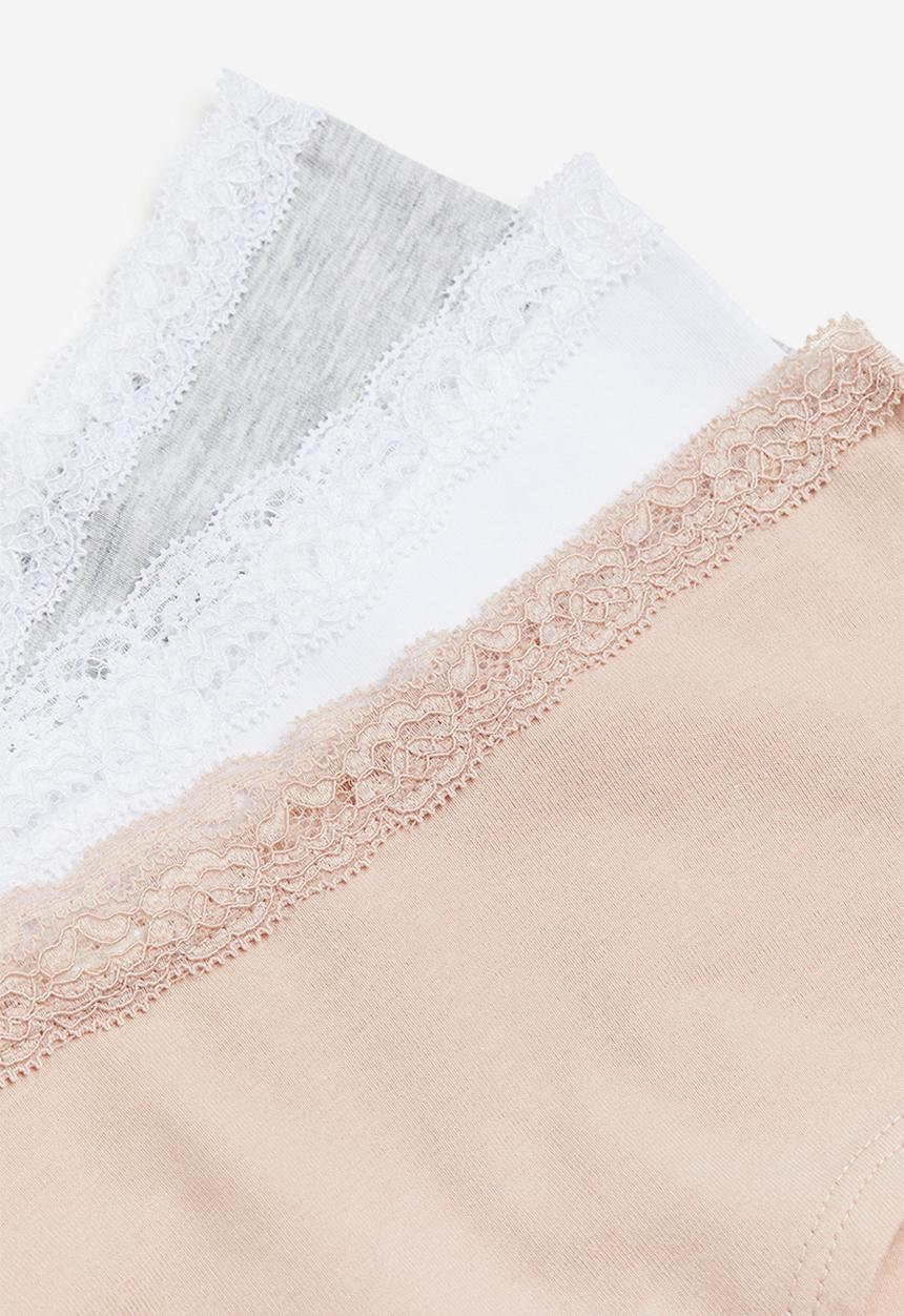 H&M - 3-pack cotton hipster briefs - pink/white