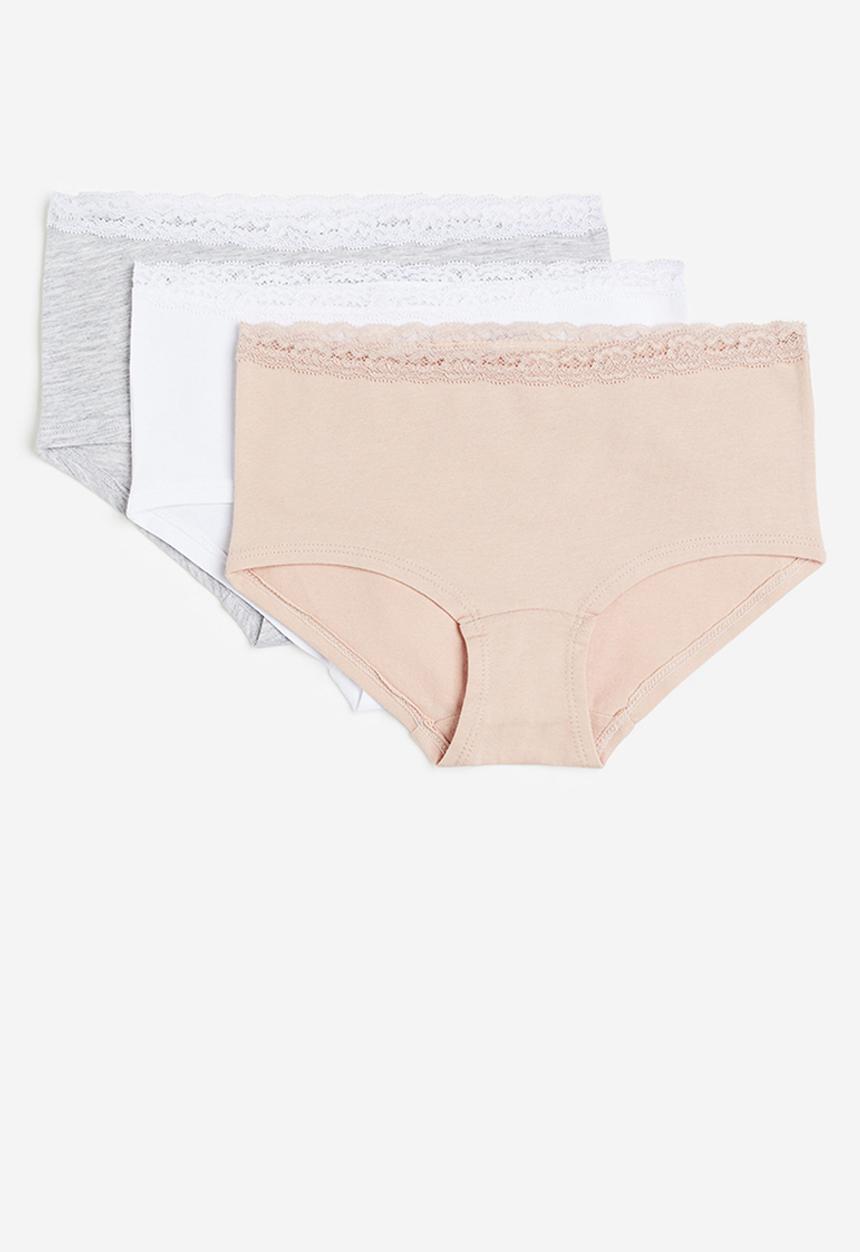 H&M - 3-pack cotton hipster briefs - pink/white