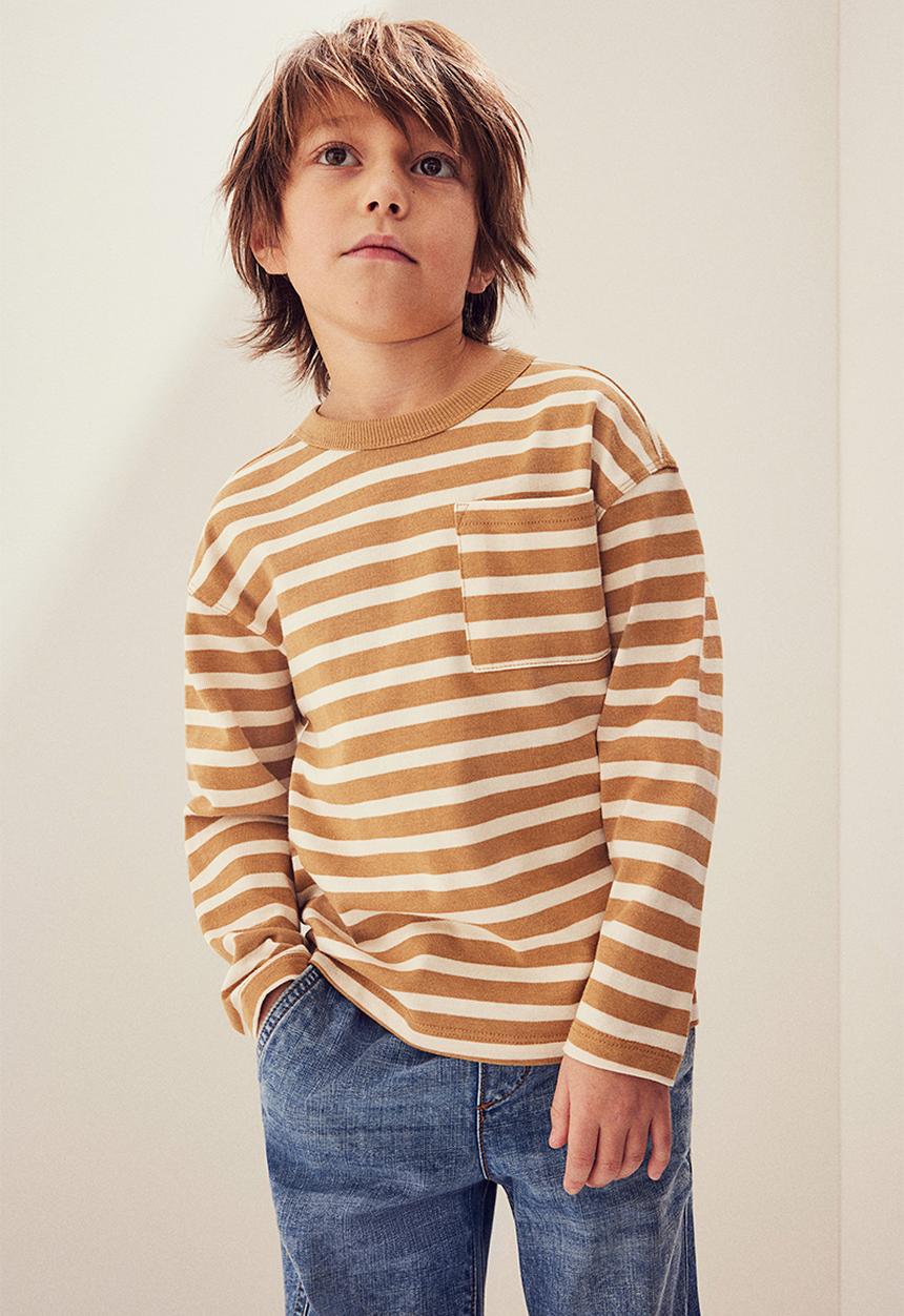 H&M - Long-sleeved t-shirt - beige, multi