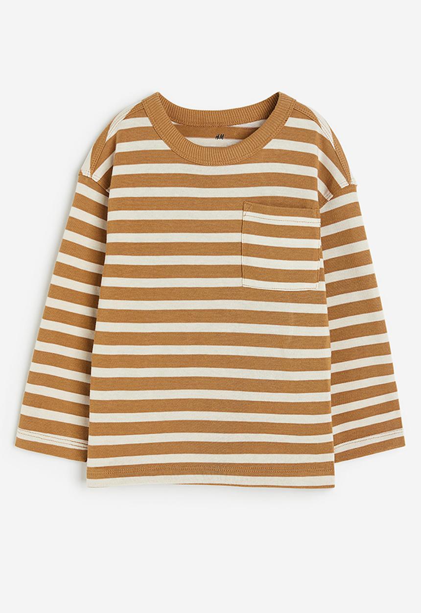 H&M - Long-sleeved t-shirt - beige, multi