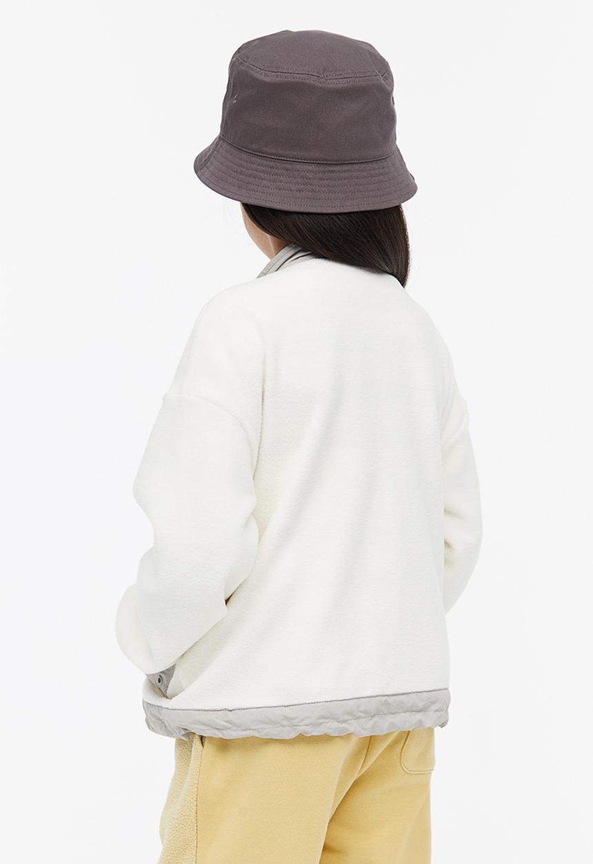 H&M - Oversized fleece jacket - cream/block-coloured