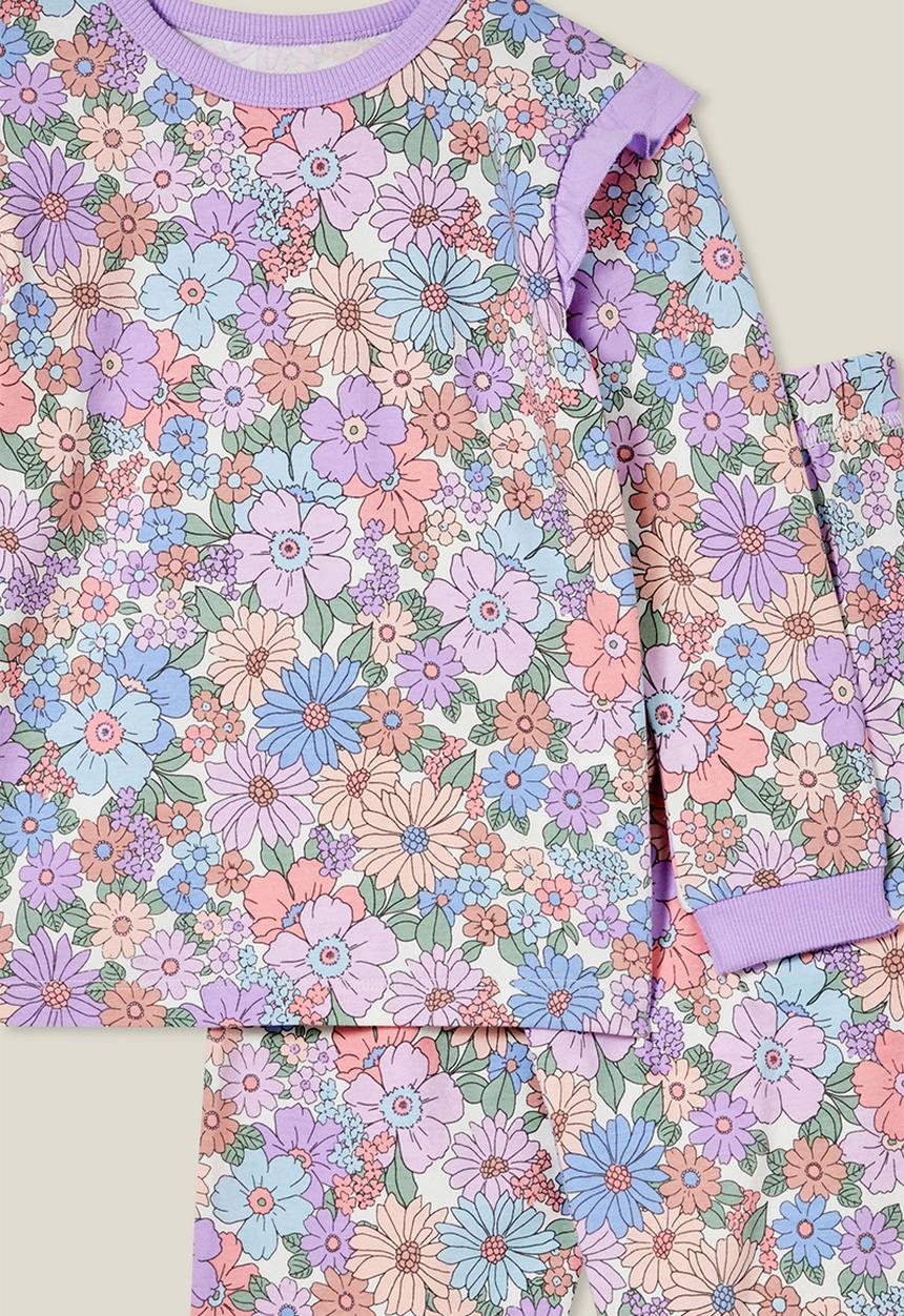 Cotton On - Ava long sleeve pyjama set - vanilla/ditsy claire floral