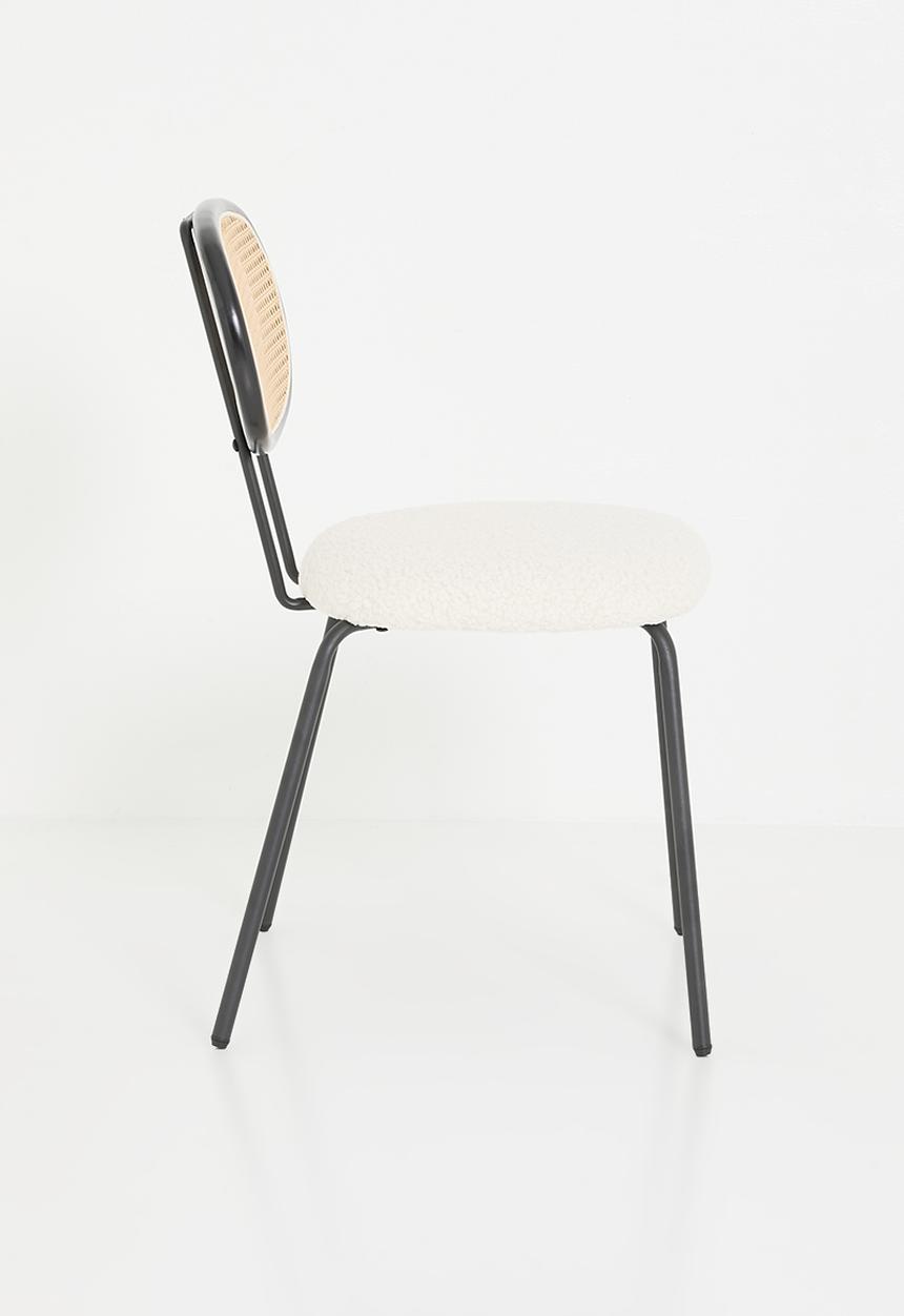 Sixth Floor - Sherpa & rattan dining chair - black & natural