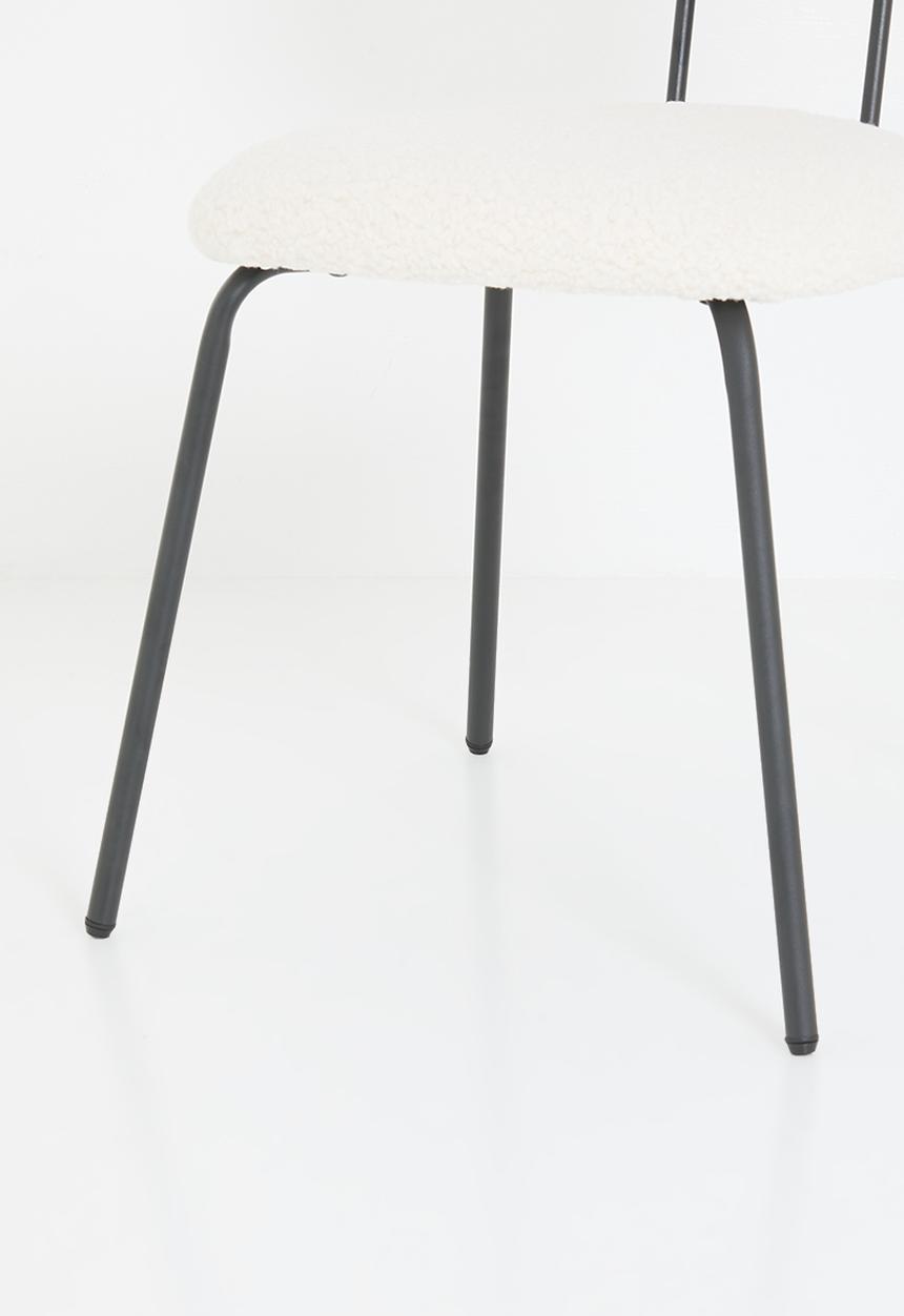 Sixth Floor - Sherpa & rattan dining chair - black & natural