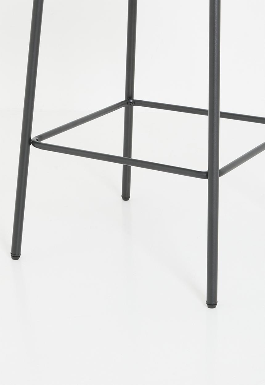 Sixth Floor - Sherpa & rattan counter stool - black & natural