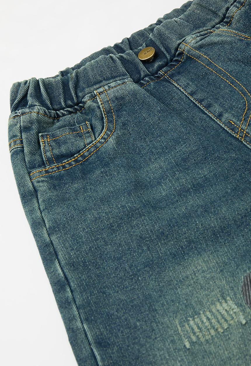Pop Candy - Printed wide leg denim pants - indigo