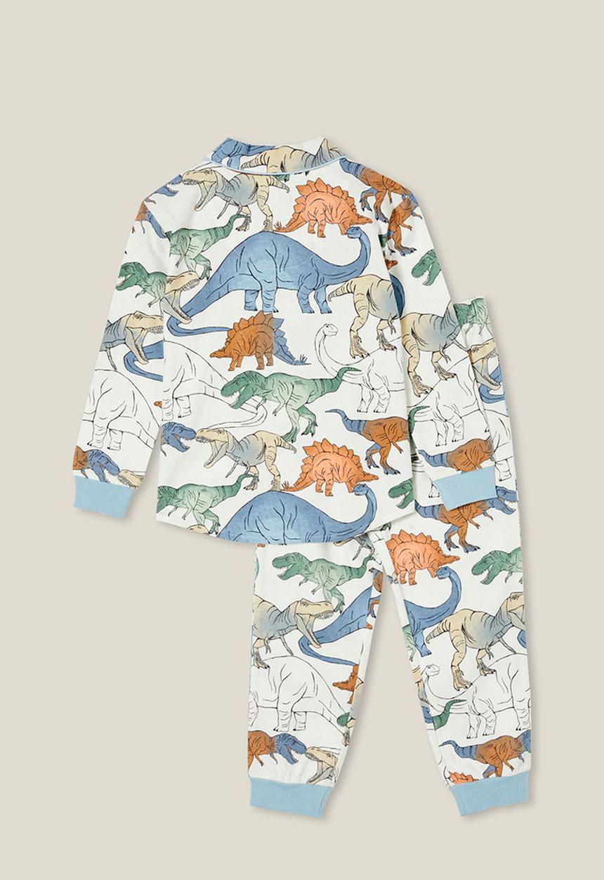 Cotton On - William long sleeve pyjama set - vanilla/gradient dinos
