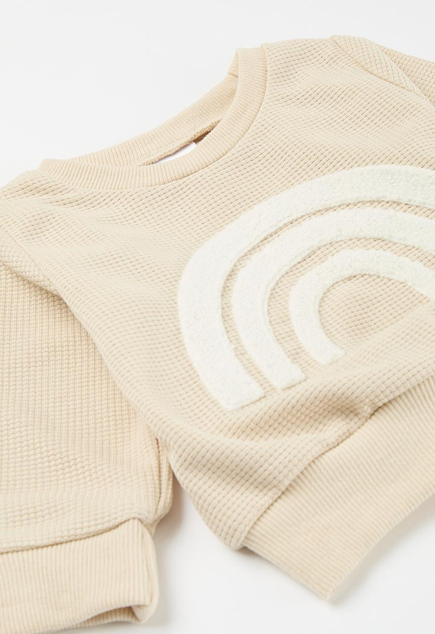 Pop Candy - Printed sweat top and pant set - beige