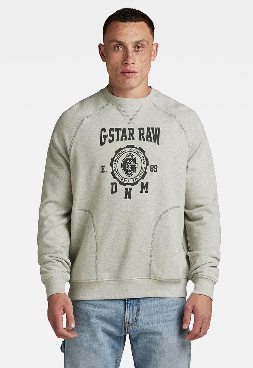 G-STAR - Collegic raglan loose looper sweat peached o - milk htr