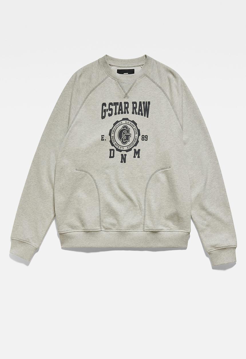 G-STAR - Collegic raglan loose looper sweat peached o - milk htr