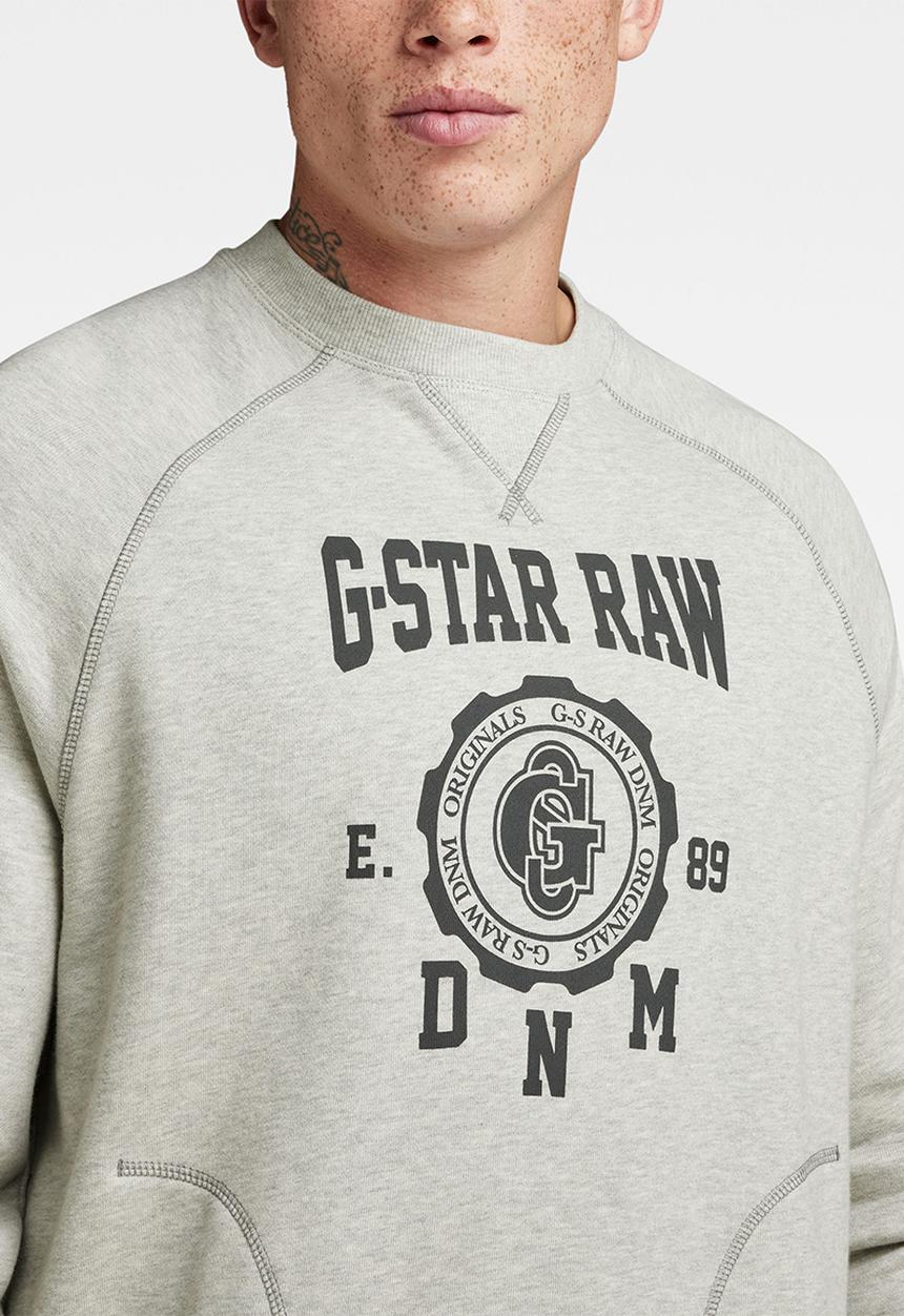 G-STAR - Collegic raglan loose looper sweat peached o - milk htr