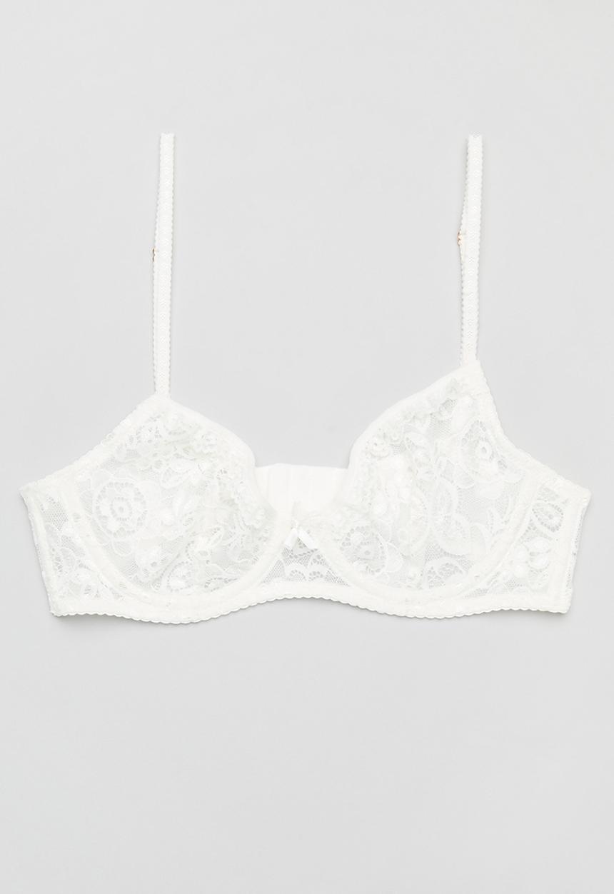 Cotton On - Butterfly Lace Underwire Bra - Cream