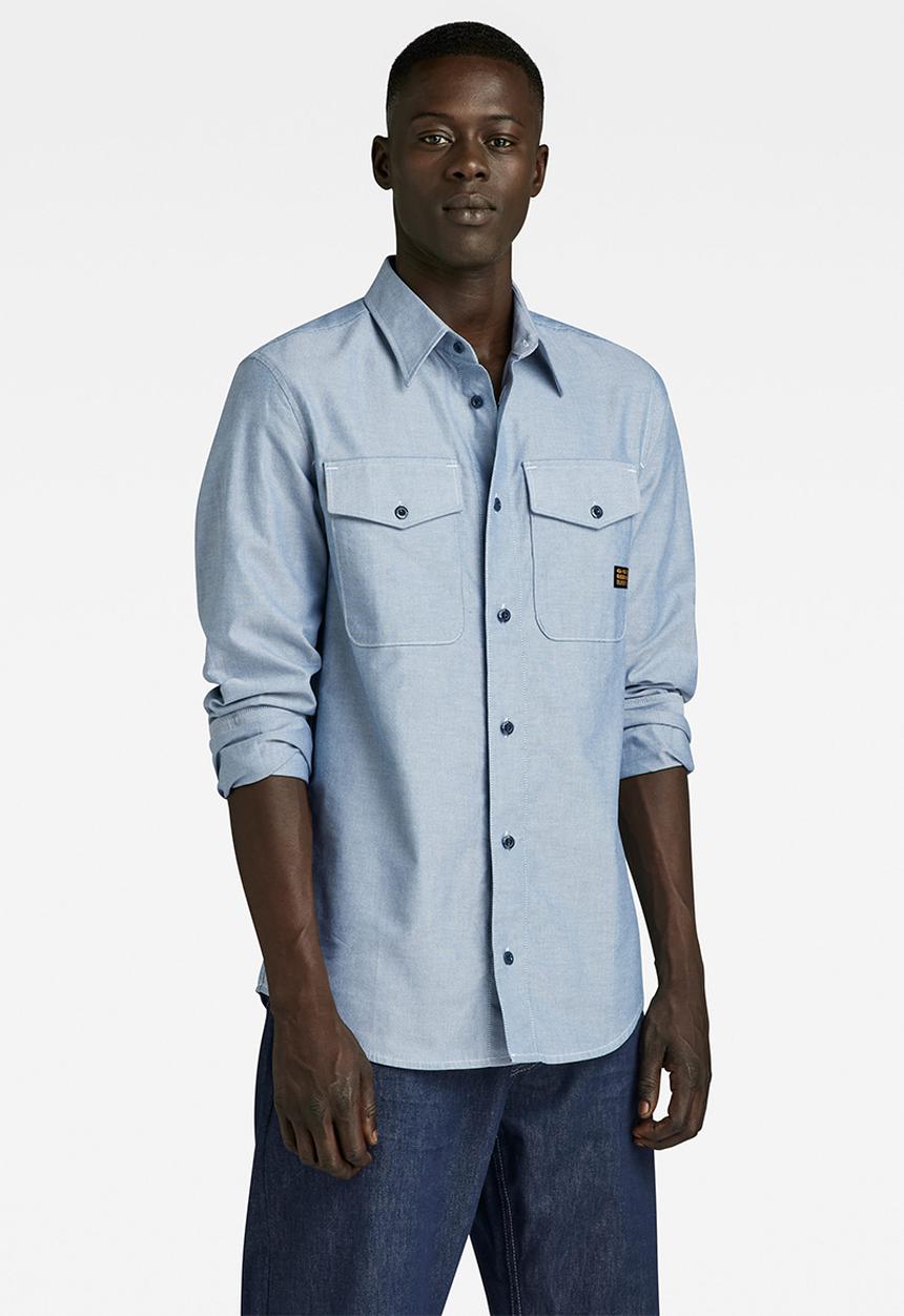 G-STAR - Marine slim shirt long sleeve state oxford - nitro/white oxford