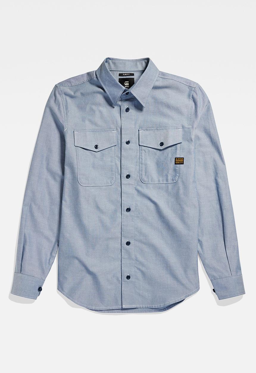 G-STAR - Marine slim shirt long sleeve state oxford - nitro/white oxford