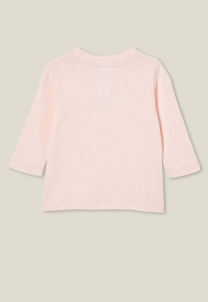 Cotton On - Jamie long sleeve tee - crystal pink/sis embroidered