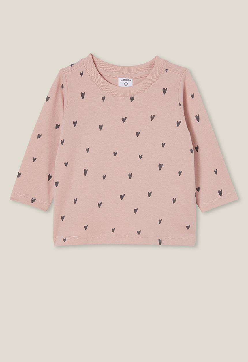 Cotton On - Jamie long sleeve tee - zephyr/sketchy hearts