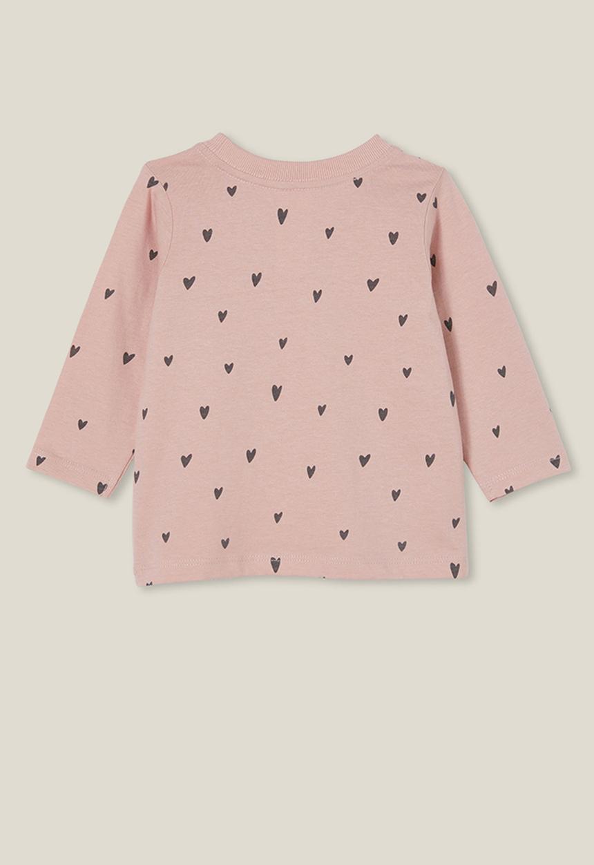 Cotton On - Jamie long sleeve tee - zephyr/sketchy hearts